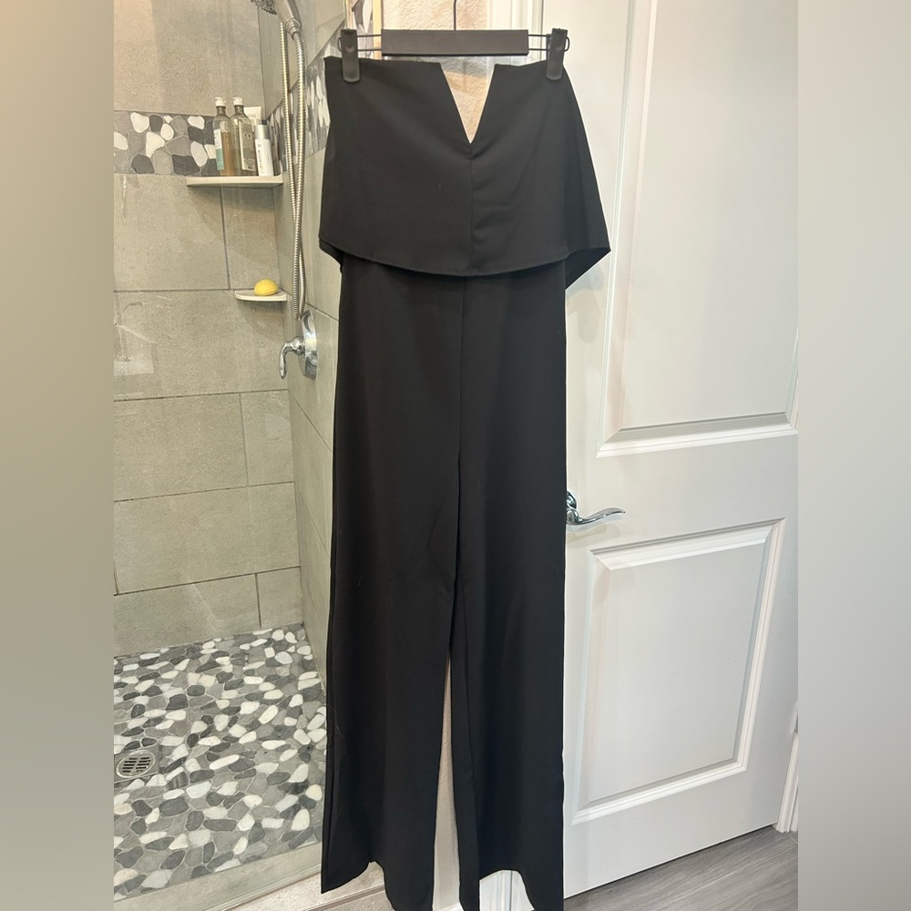 Black Strapless Jumpsuit